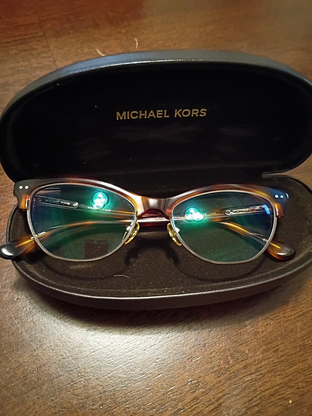 Michael Kors Men’s Tortoiseshell Metal-Trim Eyeglass Frame - Tortoise/Gold